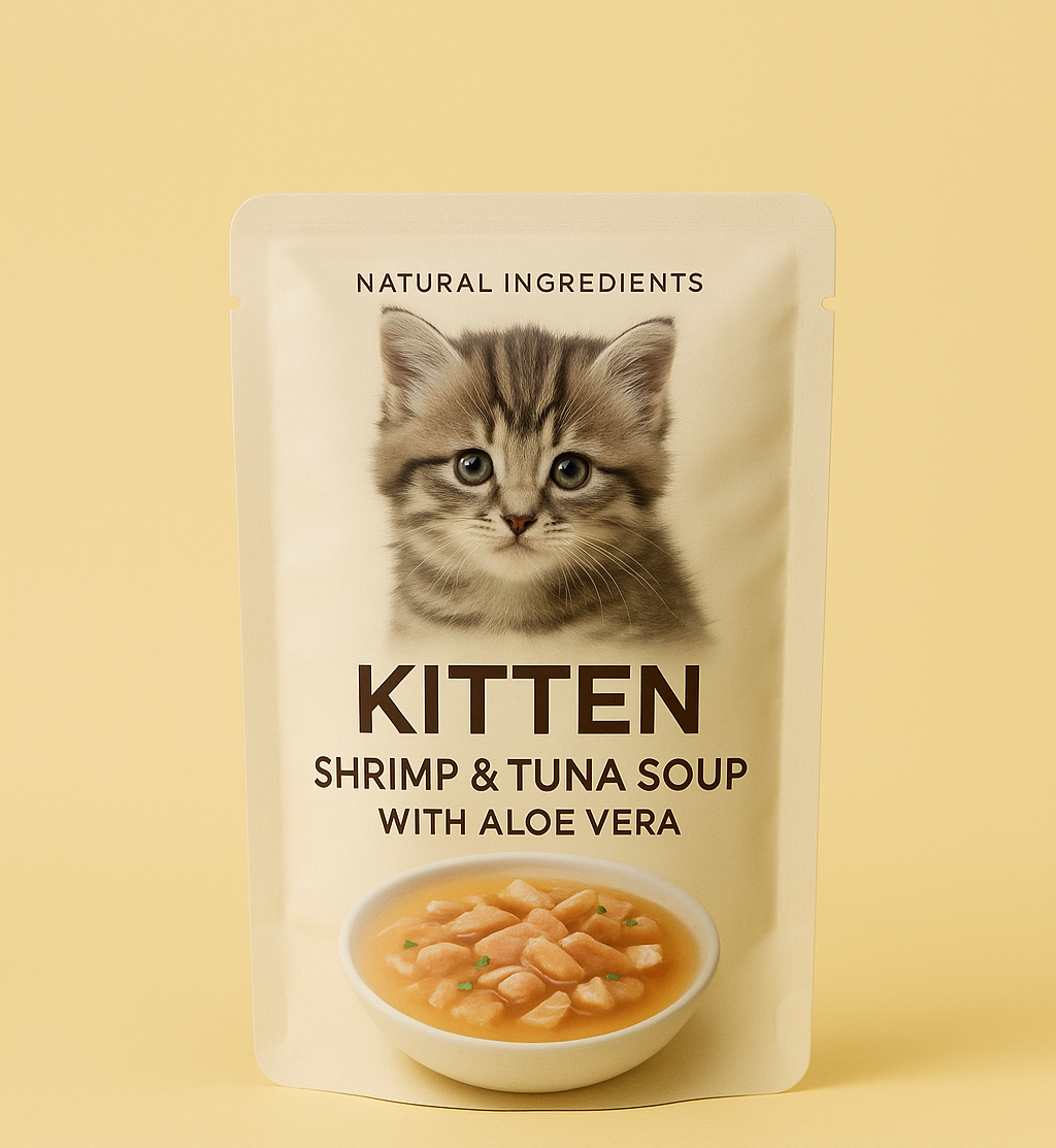 Kitten shrimp and tuna soup with aloe vera - pack of 7