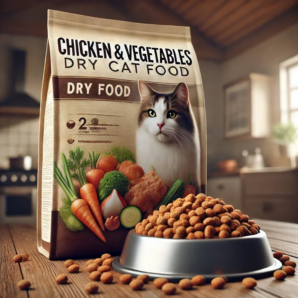 Chicken and veggies cat dry food