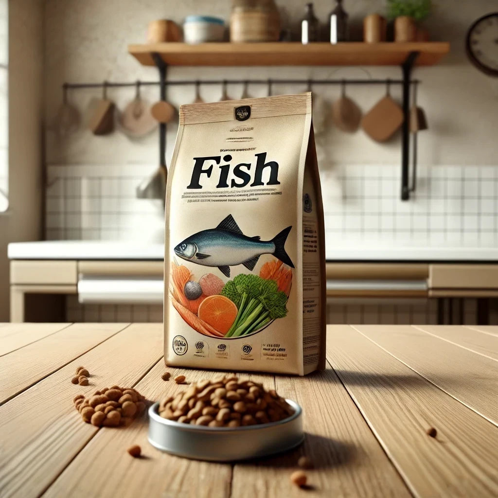 Fish and veggies dry cat food